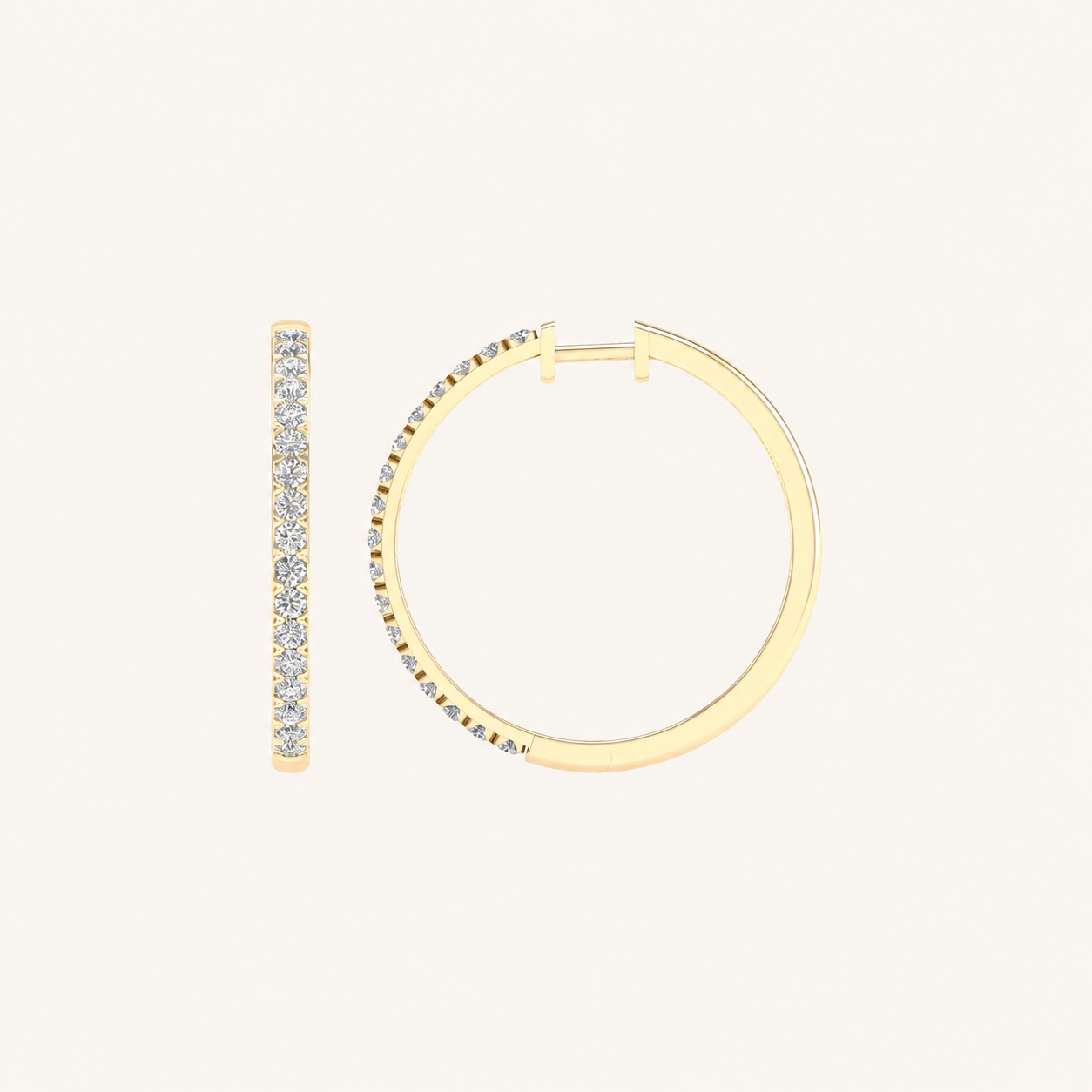 2.00 CT Round Cut Lab Grown Diamond Hoop Earrings