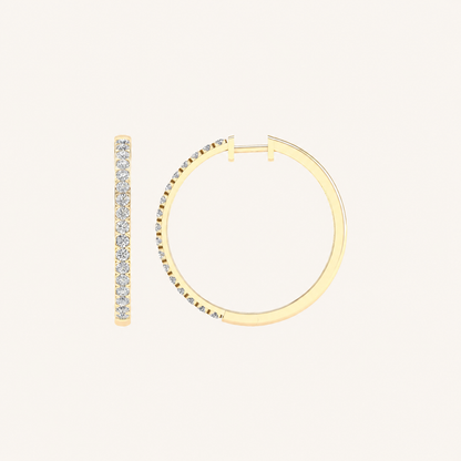 2.00 CT Round Cut Lab Grown Diamond Hoop Earrings