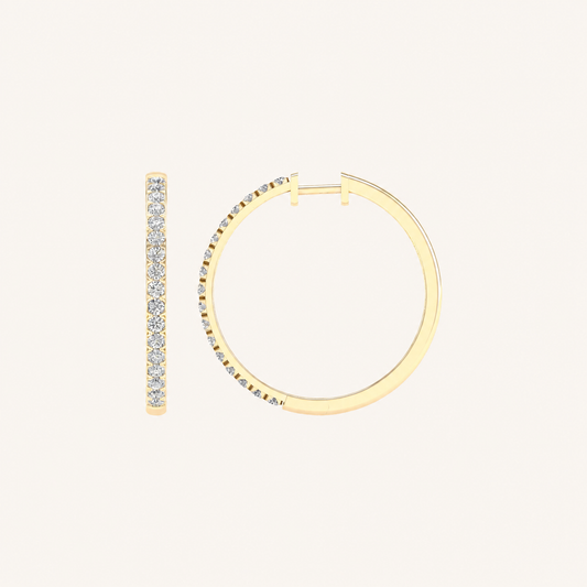 2.00 CT Round Cut Lab Grown Diamond Hoop Earrings