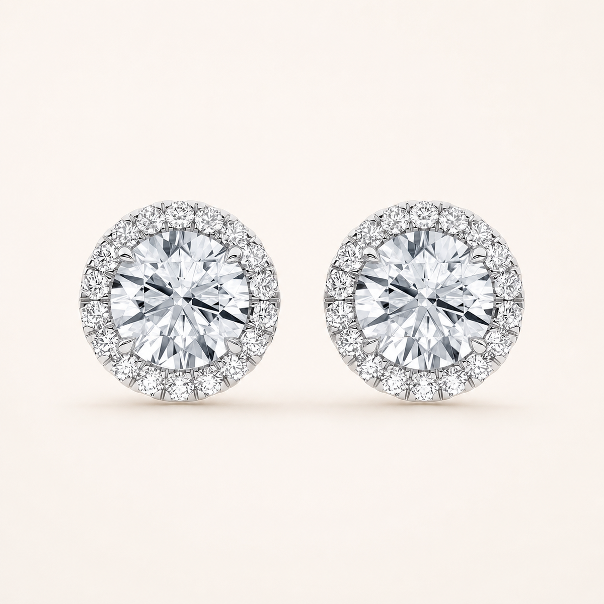 2.25CT Round Cut Lab Grown Diamond Earrings