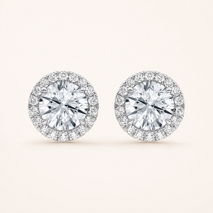 2.25CT Round Cut Lab Grown Diamond Earrings