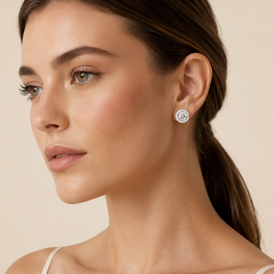 2.25CT Round Cut Lab Grown Diamond Earrings