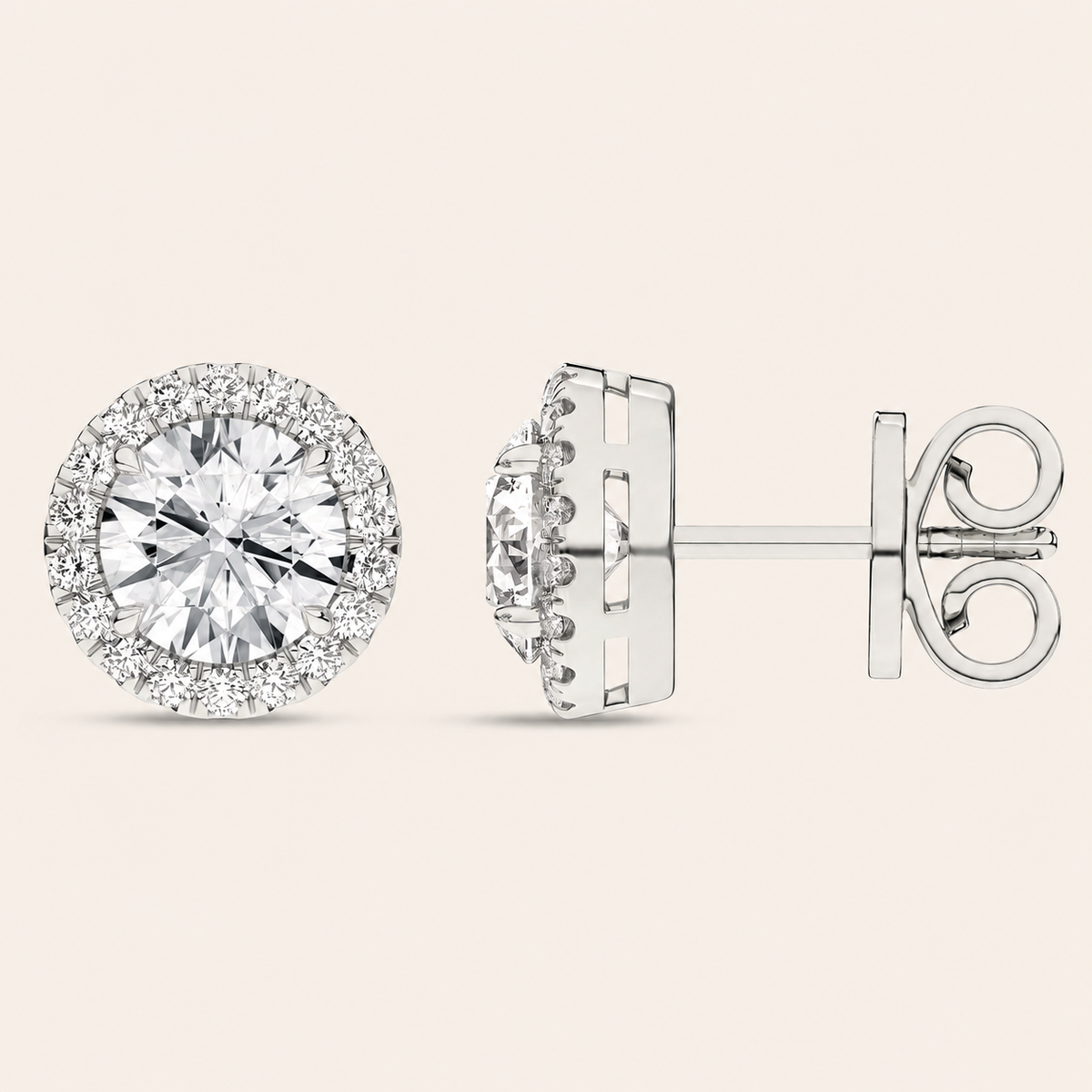 2.25CT Round Cut Lab Grown Diamond Earrings