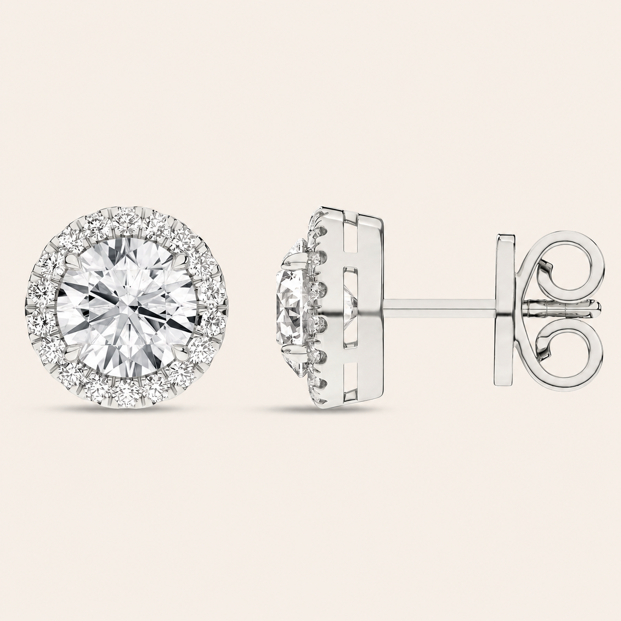 2.25CT Round Cut Lab Grown Diamond Earrings