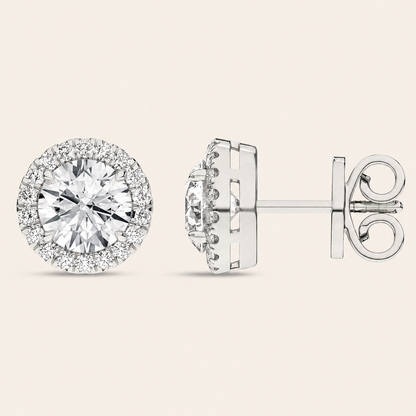 2.25CT Round Cut Lab Grown Diamond Earrings