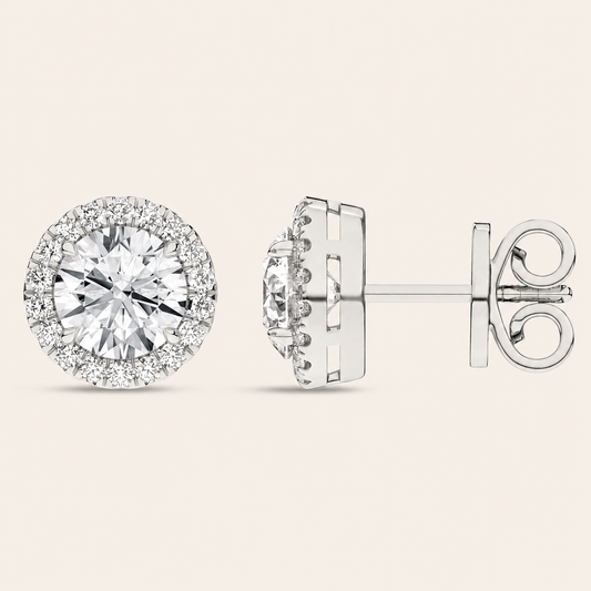 2.25CT Round Cut Lab Grown Diamond Earrings