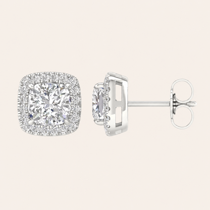 2.25CT Cushion Cut Lab Grown Diamond Earrings