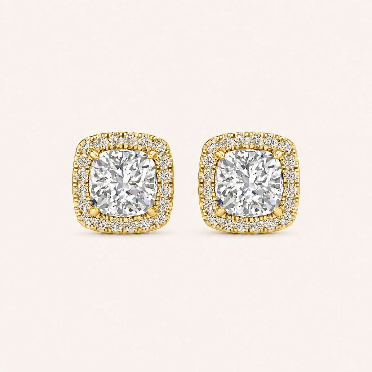 2.25CT Cushion Cut Lab Grown Diamond Earrings