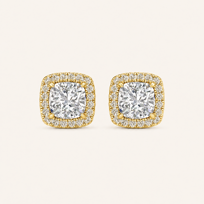 2.25CT Cushion Cut Lab Grown Diamond Earrings