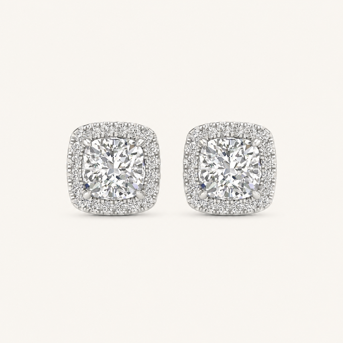 2.25CT Cushion Cut Lab Grown Diamond Earrings