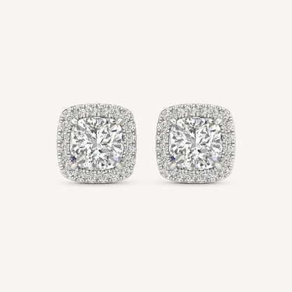 2.25CT Cushion Cut Lab Grown Diamond Earrings