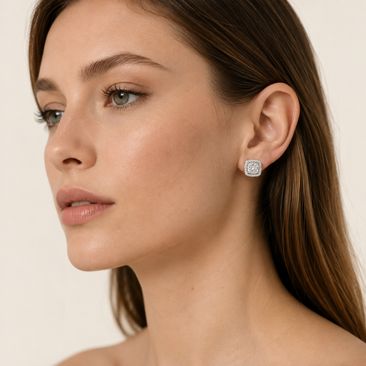 2.25CT Cushion Cut Lab Grown Diamond Earrings