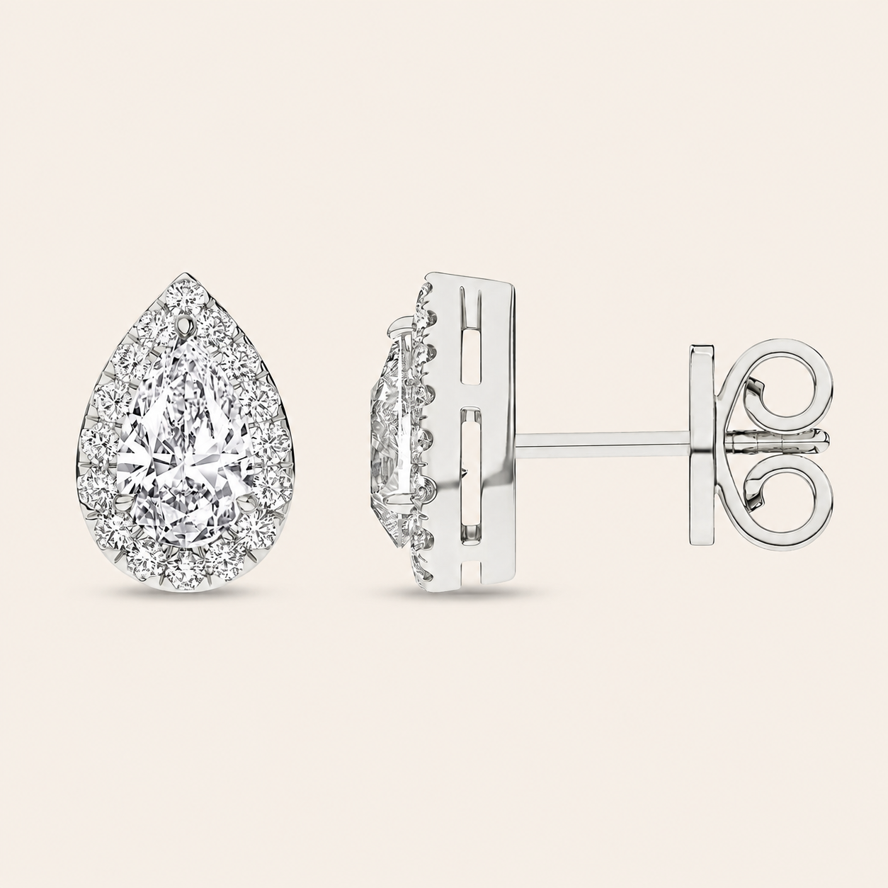 2.25CT Pear Cut Lab Grown Diamond Earrings