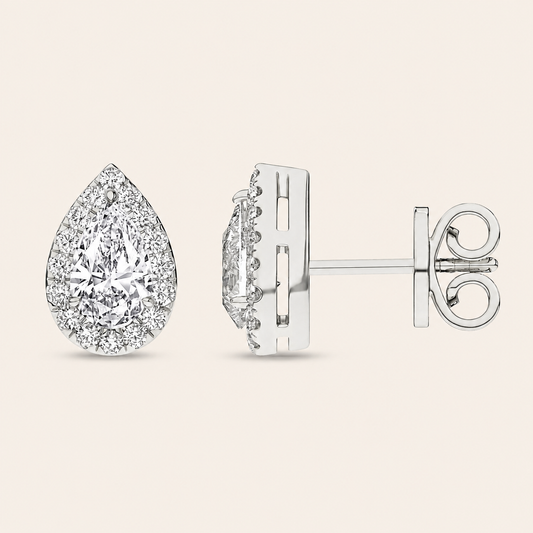 2.25CT Pear Cut Lab Grown Diamond Earrings