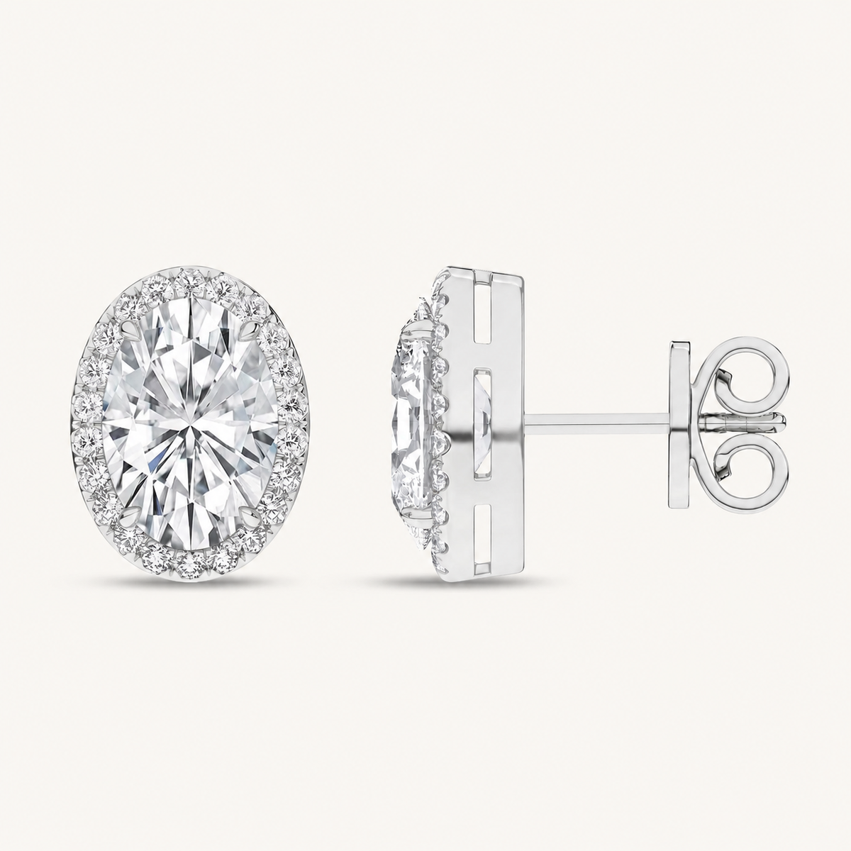 2.25CT Oval Cut Lab Grown Diamond Earrings
