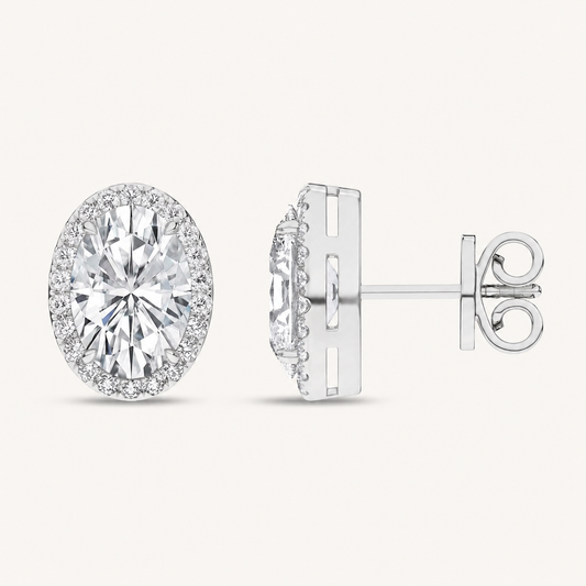 2.25CT Oval Cut Lab Grown Diamond Earrings