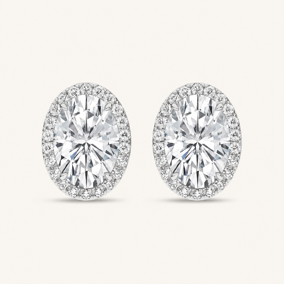2.25CT Oval Cut Lab Grown Diamond Earrings