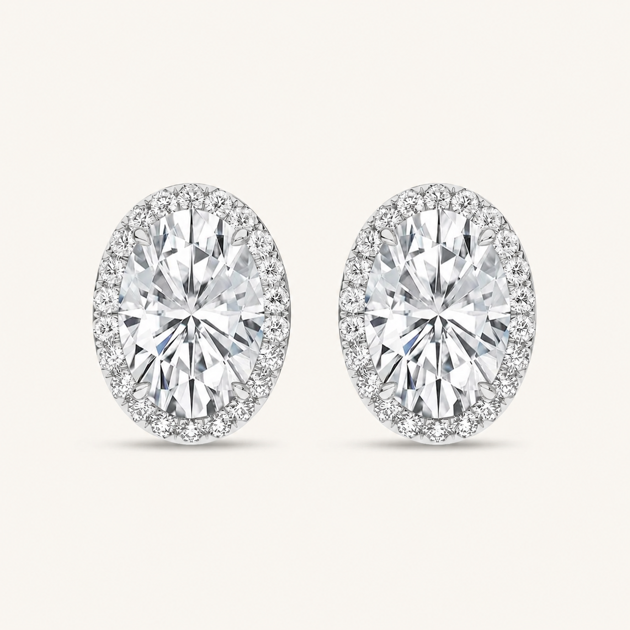 2.25CT Oval Cut Lab Grown Diamond Earrings