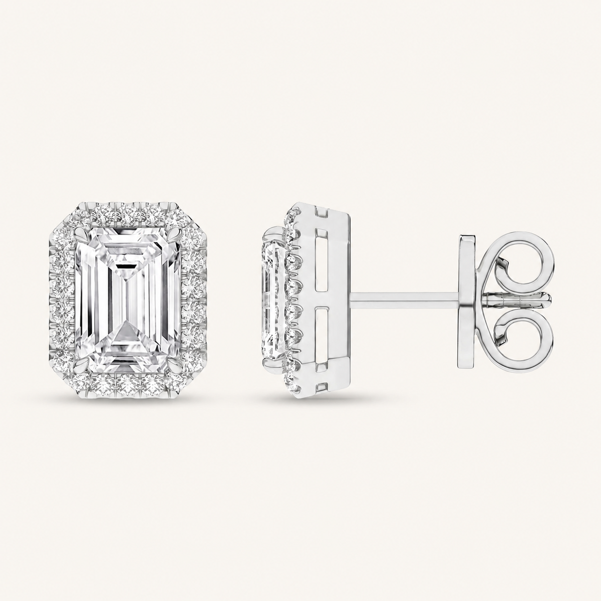 2.25CT Emerald Cut Lab Grown Diamond Earrings