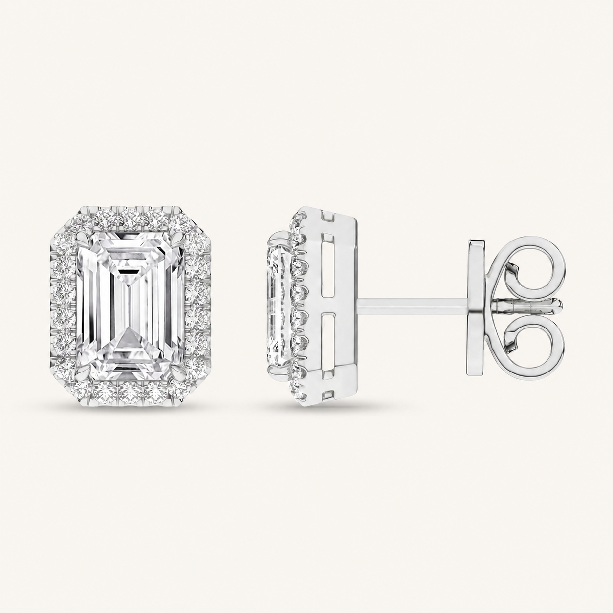 2.25CT Emerald Cut Lab Grown Diamond Earrings