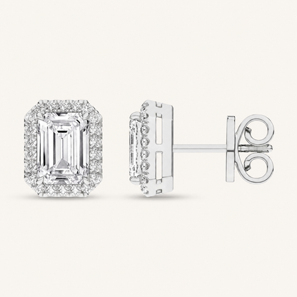 2.25CT Emerald Cut Lab Grown Diamond Earrings
