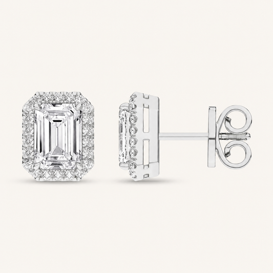 2.25CT Emerald Cut Lab Grown Diamond Earrings