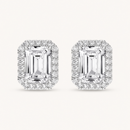 2.25CT Emerald Cut Lab Grown Diamond Earrings