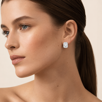 2.25CT Emerald Cut Lab Grown Diamond Earrings