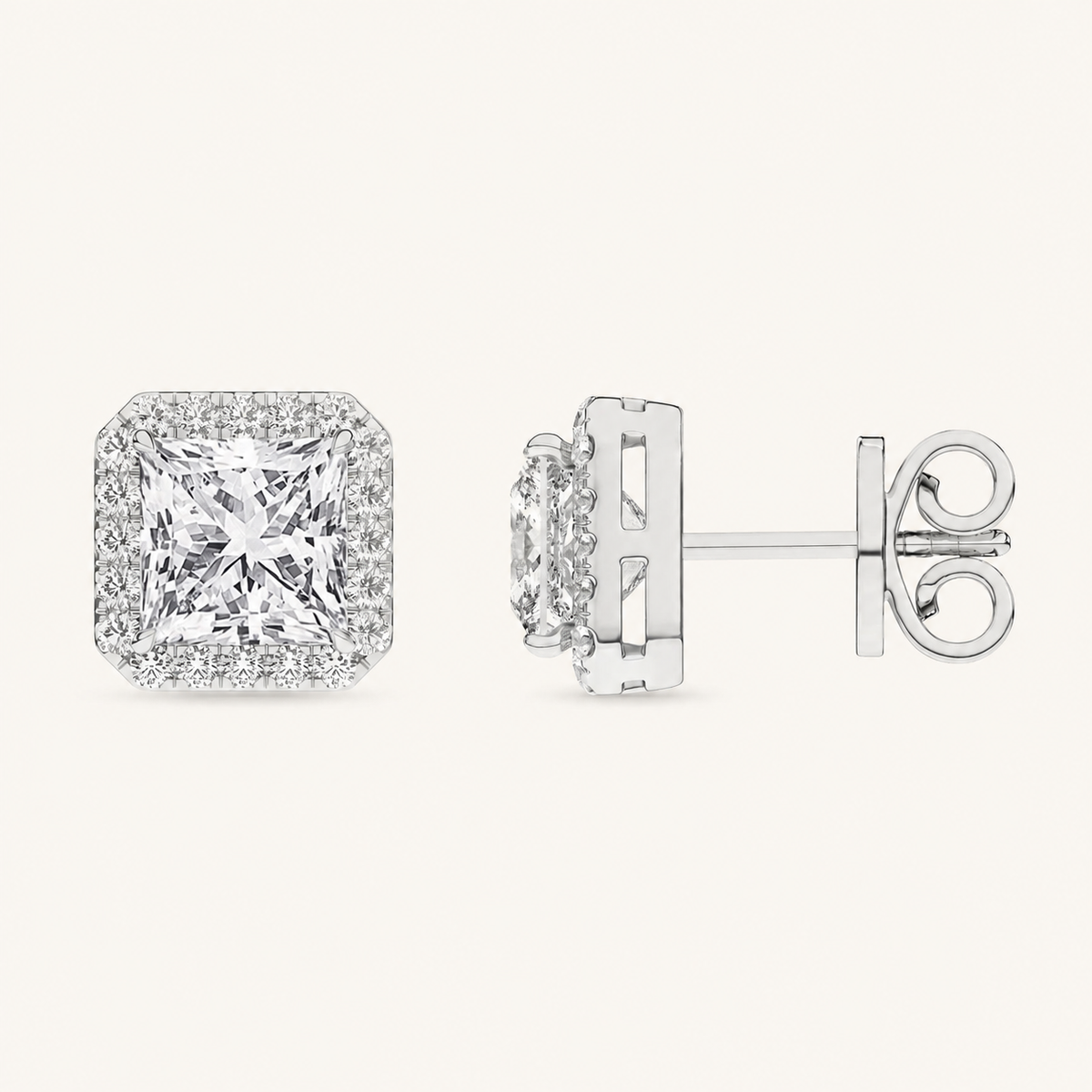 2.25CT Radiant Cut Lab Grown Diamond Earrings