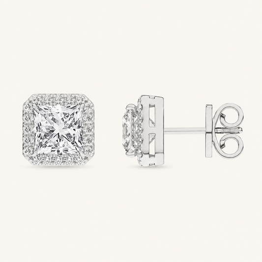 2.25CT Radiant Cut Lab Grown Diamond Earrings