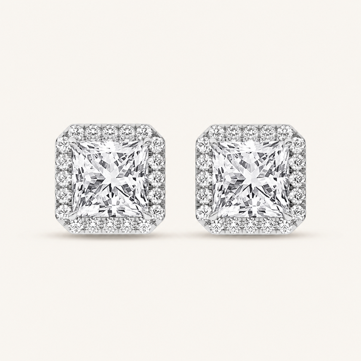 2.25CT Radiant Cut Lab Grown Diamond Earrings