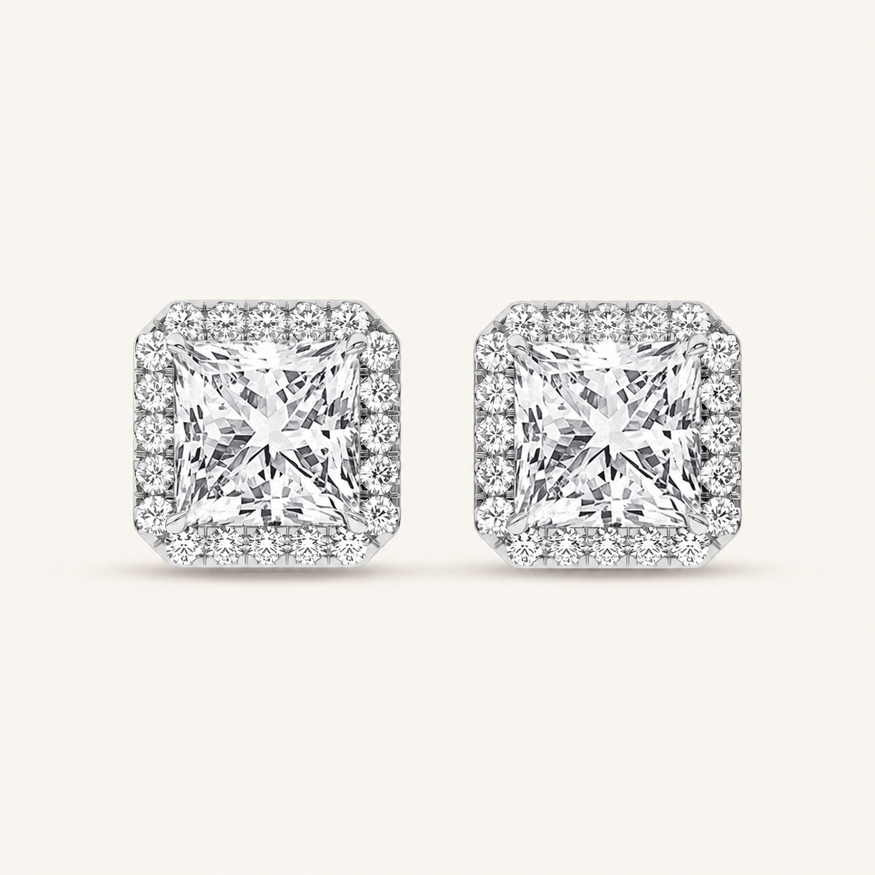 2.25CT Radiant Cut Lab Grown Diamond Earrings