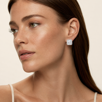 2.25CT Radiant Cut Lab Grown Diamond Earrings