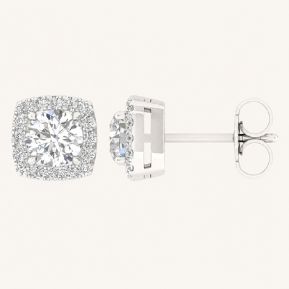 1.16CT Cushion Cut Lab Grown Diamond Earrings