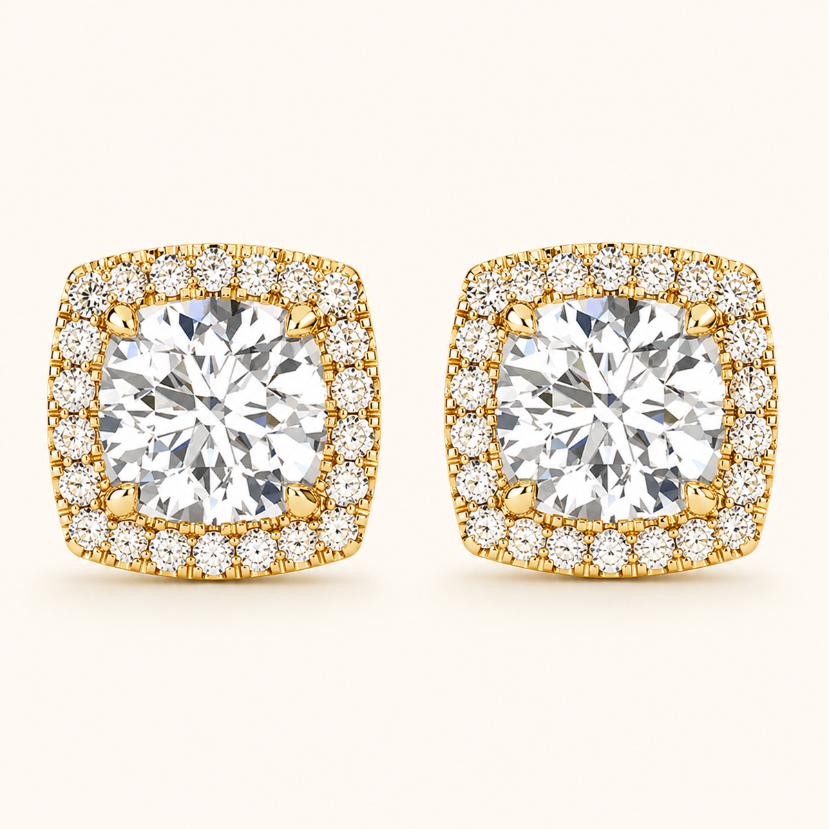 1.16CT Cushion Cut Lab Grown Diamond Earrings