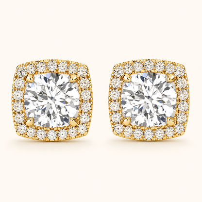 1.16CT Cushion Cut Lab Grown Diamond Earrings