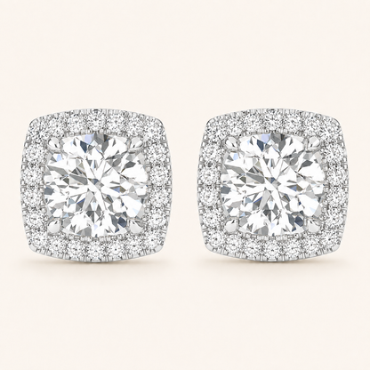 1.16CT Cushion Cut Lab Grown Diamond Earrings