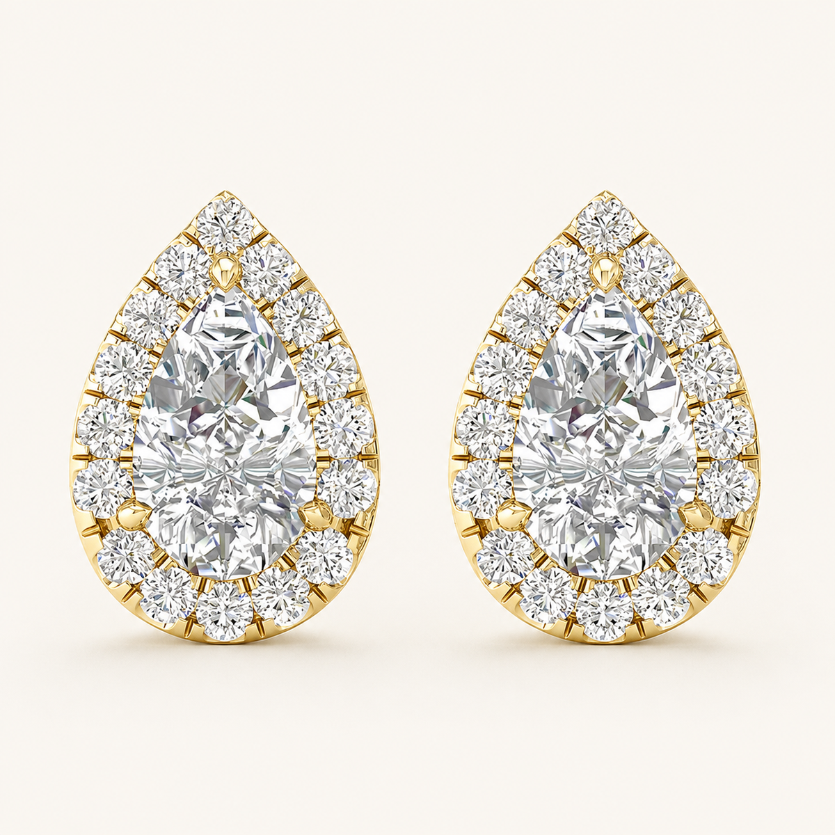 1.15CT Pear Cut Lab Grown Diamond Earrings