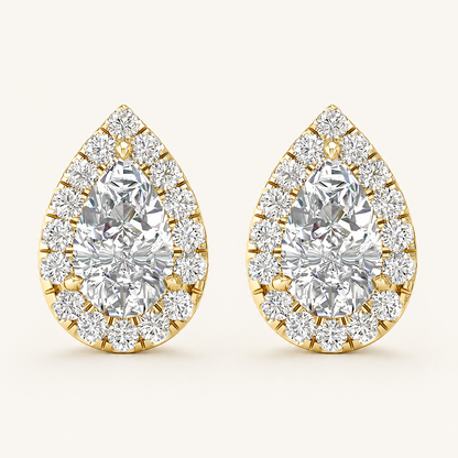 1.15CT Pear Cut Lab Grown Diamond Earrings