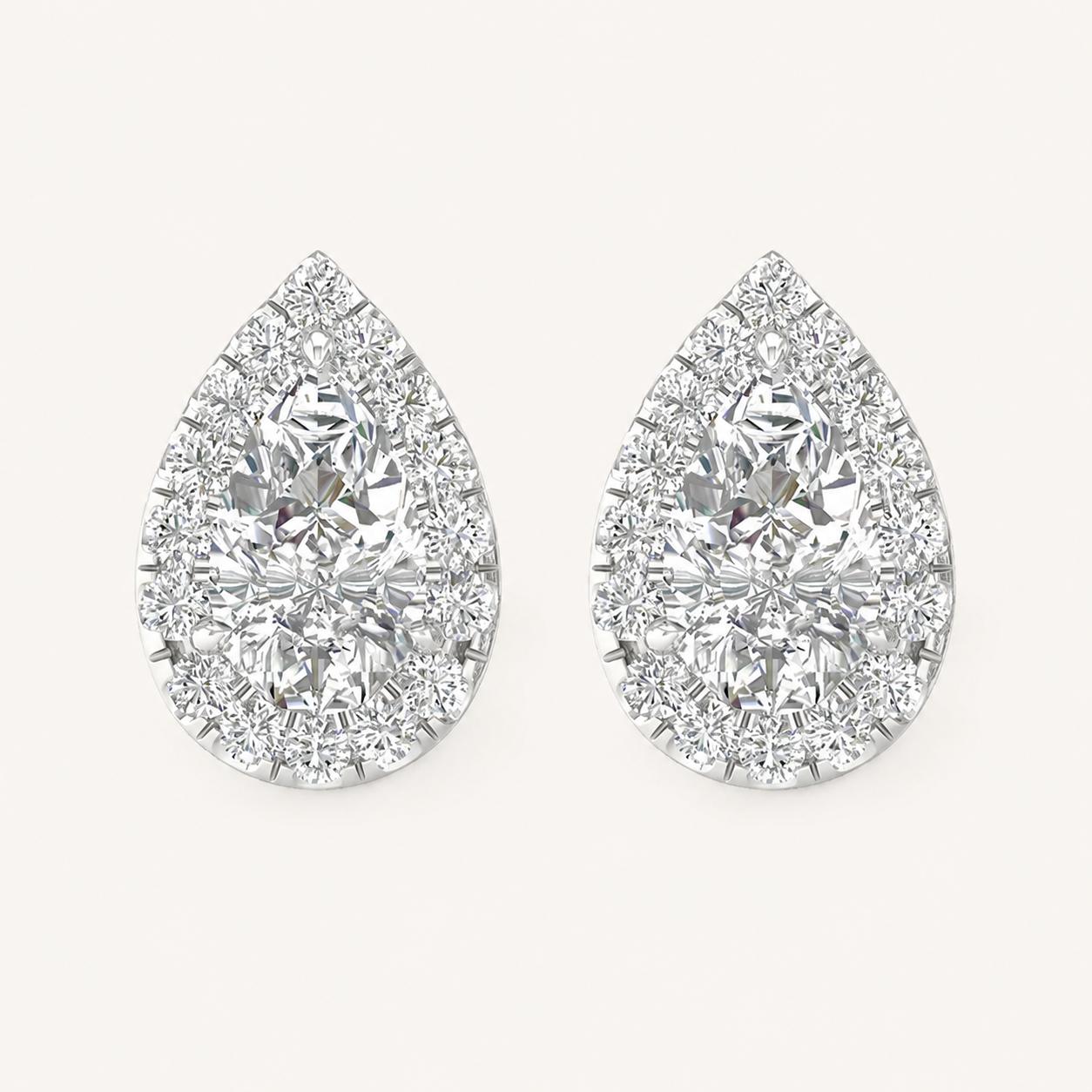 1.15CT Pear Cut Lab Grown Diamond Earrings
