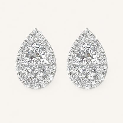 1.15CT Pear Cut Lab Grown Diamond Earrings