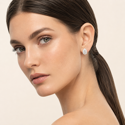 1.15CT Pear Cut Lab Grown Diamond Earrings