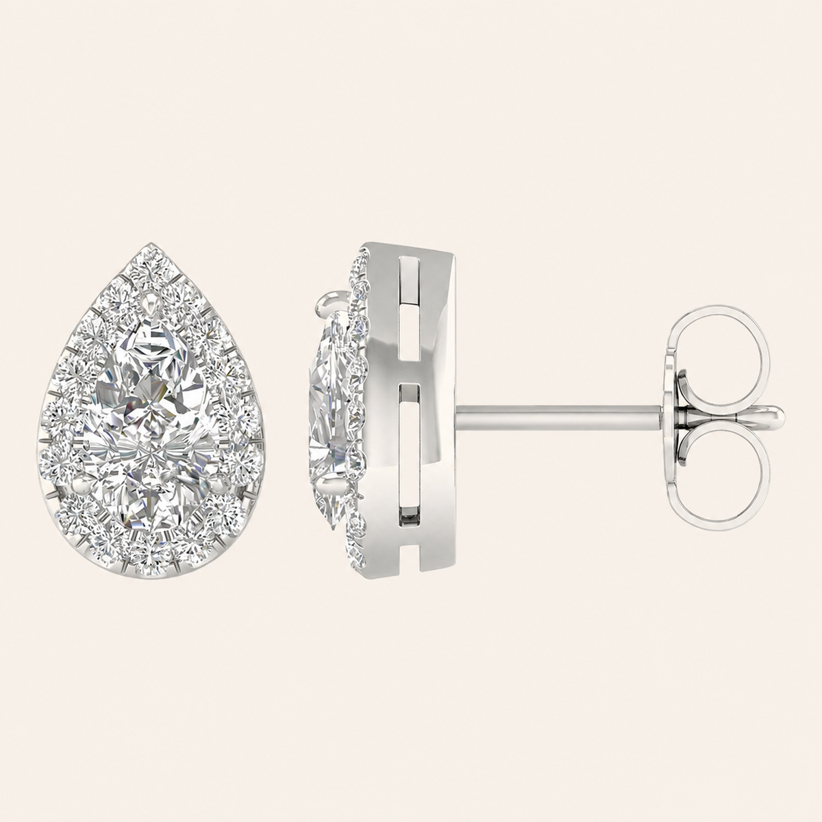 1.15CT Pear Cut Lab Grown Diamond Earrings