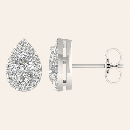 1.15CT Pear Cut Lab Grown Diamond Earrings