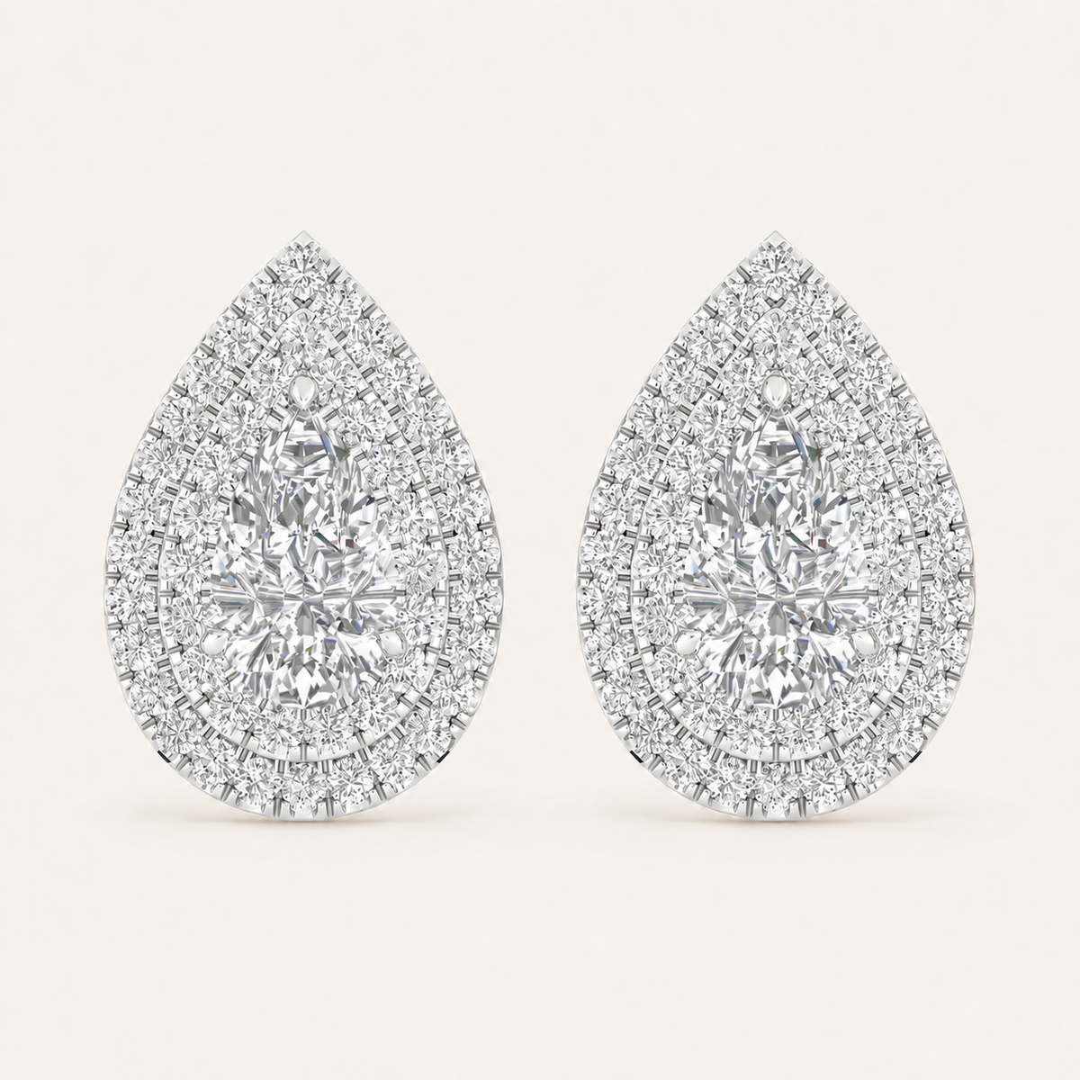 2.00CT Pear Cut Lab Grown Diamond Earrings
