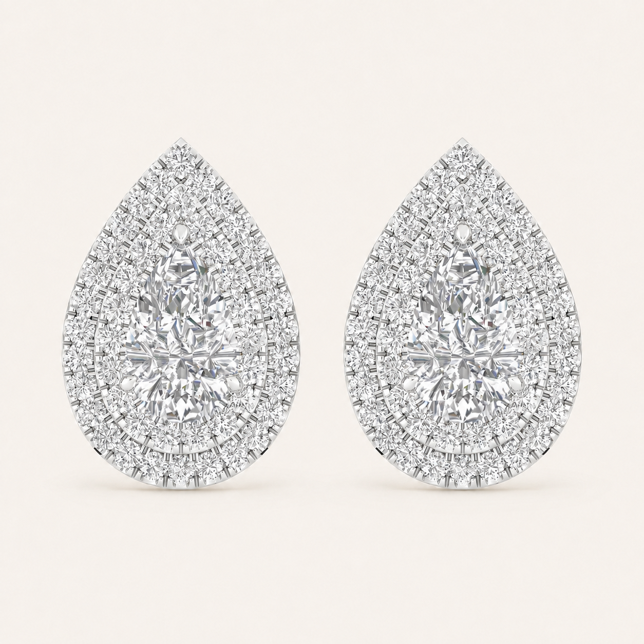 2.00CT Pear Cut Lab Grown Diamond Earrings