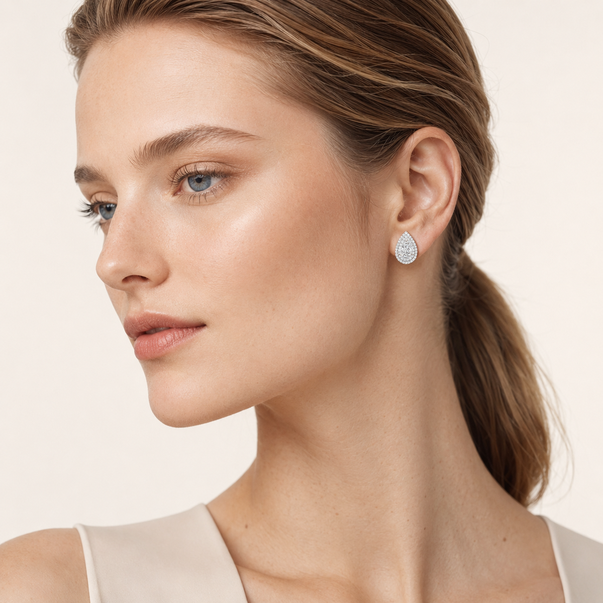2.00CT Pear Cut Lab Grown Diamond Earrings