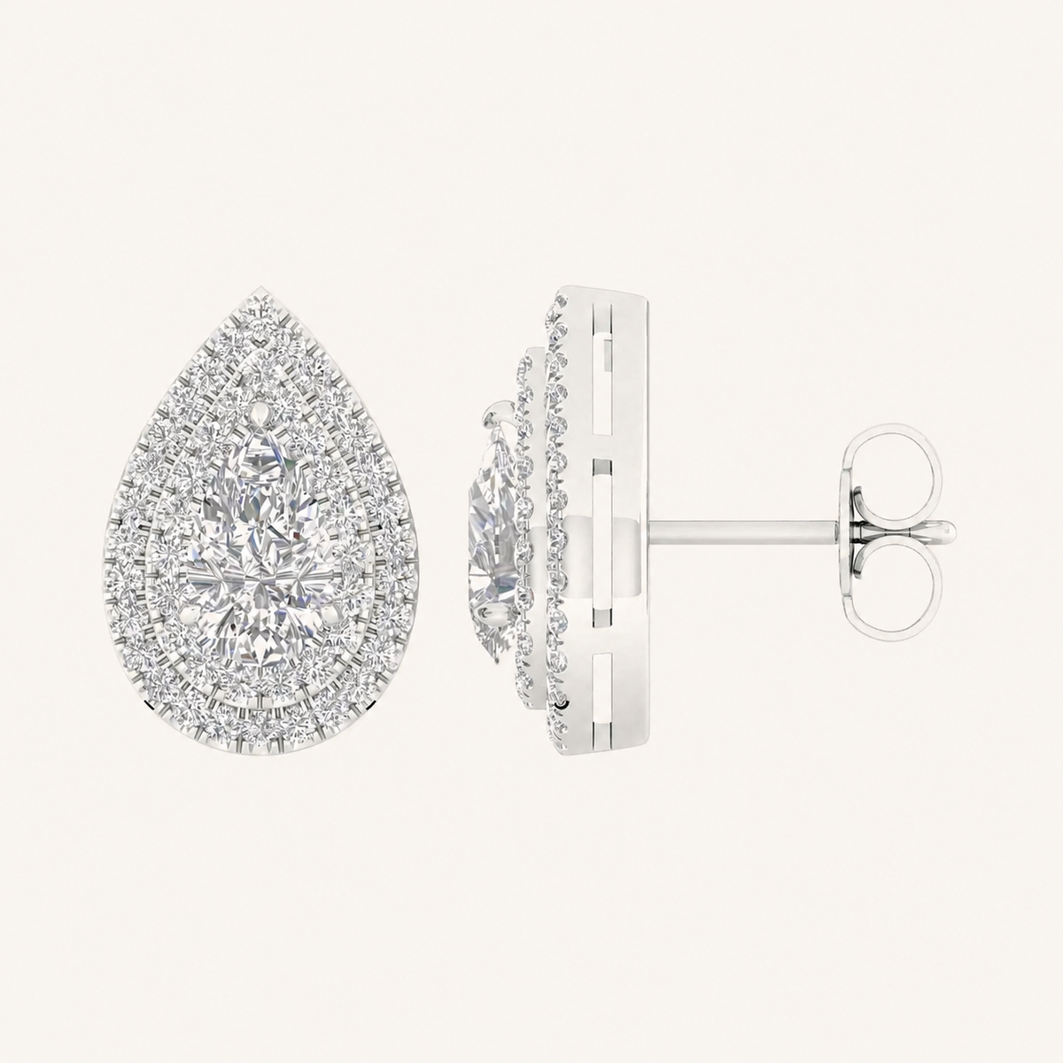 2.00CT Pear Cut Lab Grown Diamond Earrings