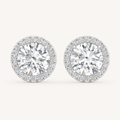 3.25CT Round Cut Lab Grown Diamond Earrings