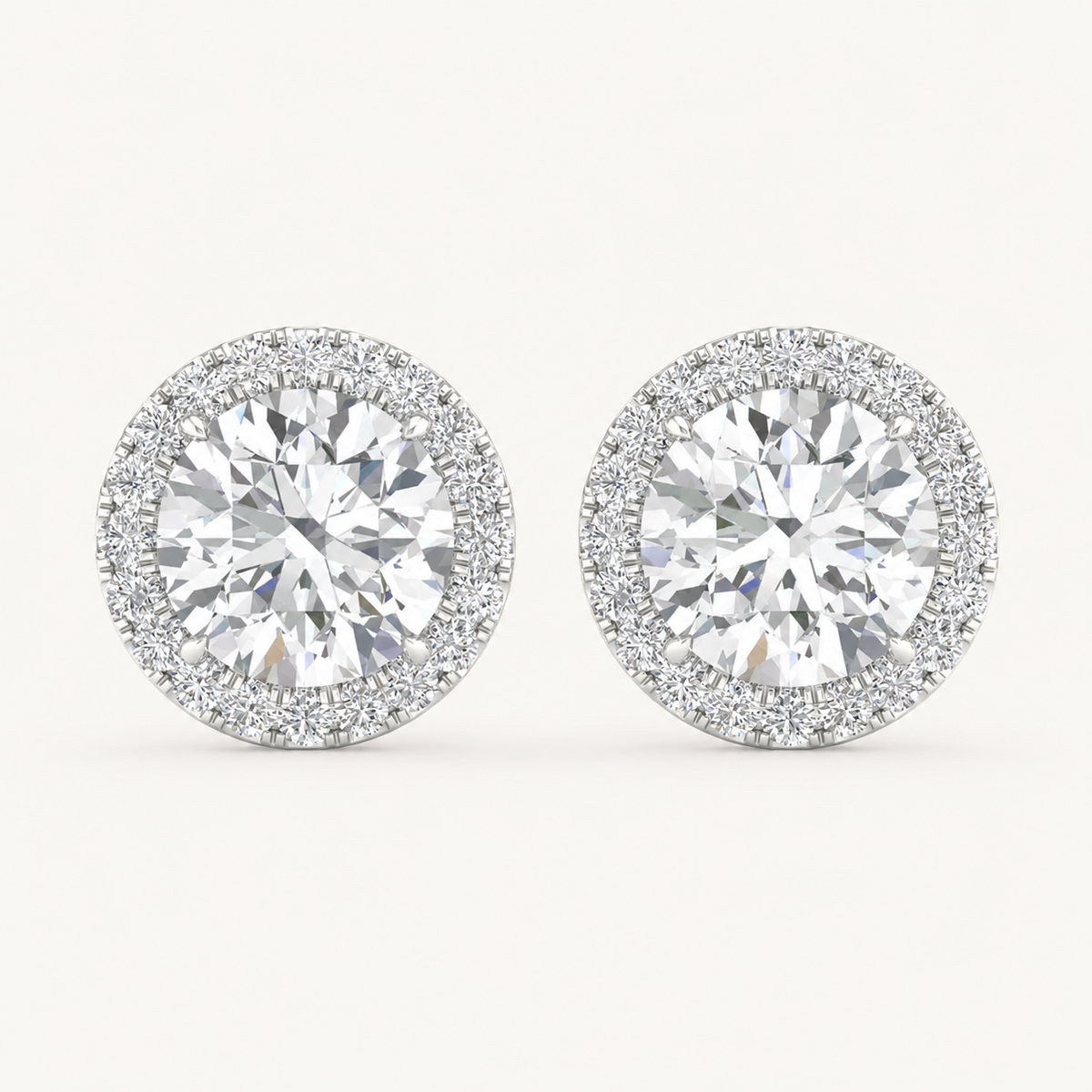 3.25CT Round Cut Lab Grown Diamond Earrings